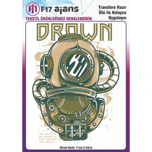 F17 Ajans Ütü ile Yapışan Tekstil Baskı Görseli Drown