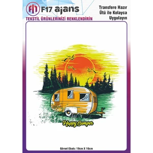 F17 Ajans Ütü ile Yapışan Tekstil Baskı Görseli Happy Camper