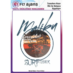 F17 Ajans Ütü ile Yapışan Tekstil Baskı Görseli Malibu Surf