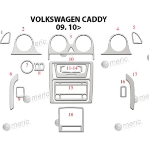 meriç cockpit design Meriç® Volkswagen Caddy Ön Torpido Kaplama Maun 18 Parça 2010-2014