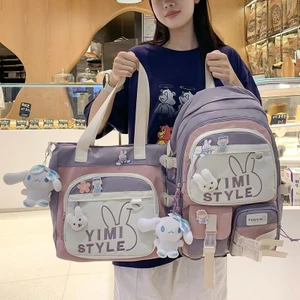 Sırt Çantası Kadın Ortaokul Öğrencileri Büyük Kapasiteli Yüksek Değerli Okul Çantası Seti Ilkokul Öğrencileri Beş Parçalı Set Küçük Taze Sırt Çantası (Yurt Dışından)