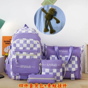 Dört Parça Okul Çantası Kız Öğrenci Sırt Çantası Üçüncü ve Altıncı Sınıf Ortaokul Sırt Çantası (Yurt Dışından)