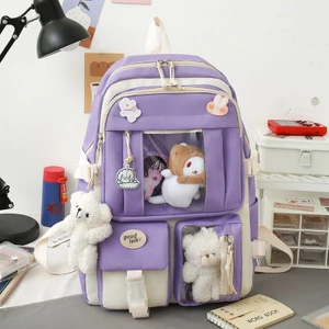 Kız Okul Çantası Tüm Maç Ortaokul Öğrencileri Sevimli Sırt Çantası Büyük Kapasiteli Beş Parçalı Sırt Çantası Kız (Yurt Dışından)