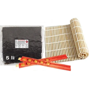 Umai Sushi Sushi Nori Yosunu 5’li Sushi Matı, 2 Chopstick / Suşi Seti