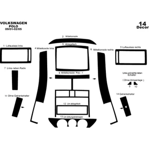 meriç cockpit design Meriç® Volkswagen Polo Ön Torpido Kaplama Maun 14 Parça 2001-2005