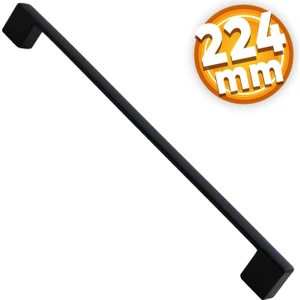 Badem 10 Gölcük Düz (224 mm - 22.4 cm) Mat Siyah Metal Mobilya Mutfak Dolabı Çekmece Dolap Kapak Kulpu Kulbu Kulpları