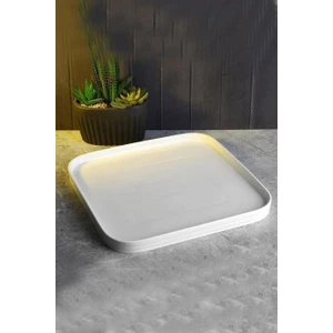 Porselen Kare Büyük Servis Tabak 25.2X25.2X2.3 cm