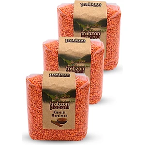 Trabzon Pazarı Yerli Kırmızı Mercimek 3x1 kg