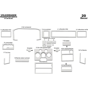 meriç cockpit design Meriç® Vw Transporter T4 Ön Torpido Kaplama Maun 20 Parça 1996-1998