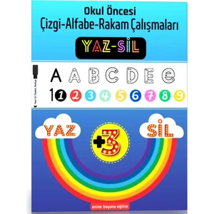 Çizgi Alfabe Rakam Çalışmaları Yaz - Sil Kitabı