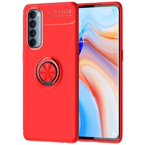 Oppo Reno 4 Pro 4g Kılıf Ravel Yüzüklü Standlı Silikon Kapak-Ankacep