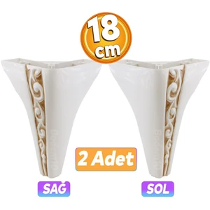 Seher 1 Çift Avangart Mobilya Kanepe Sehpa Tv Ünitesi Konsol Koltuk Ayağı 18 cm Krem  Ayakları