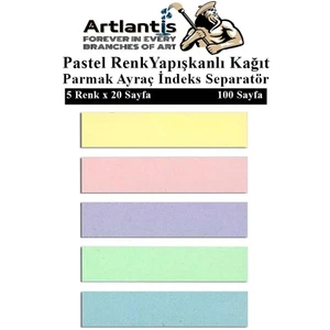 Kendinden Yapışkanlı Ayraç Postit 5 Renkli 1 Adet Yapışkanlı Not Kağıdı Transparan Parmak Ayraç Indeks Seperatör 5'li Mini