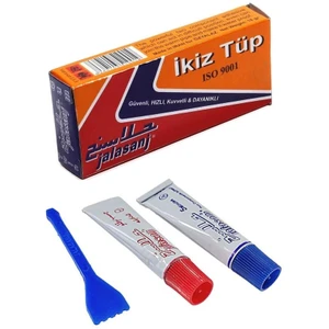 Iran Yapıştırıcısı 18 gr Ikiz Tüp 1 Adet Metal Yapıştırıcı Çift Karışımlı Demir Çelik Yapıştırıcısı Kuvvetli ve Dayanıklı Ikiz Epoksi Yapıştırıcısı