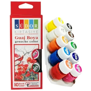 Guaj Boya 10 Renk x 20 ml Su Bazlı Tüp 1 Paket Südor Guaj Boya Seti Şişe Içerisinde 10 Lu