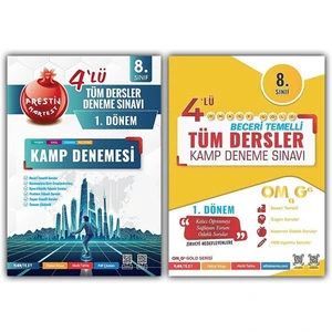 Nartest Yayınevi 8. Sınıf LGS 1. Dönem Omage Tüm Dersler 4'lü Gold Kamp Deneme + 4'lü Kamp Denemesi