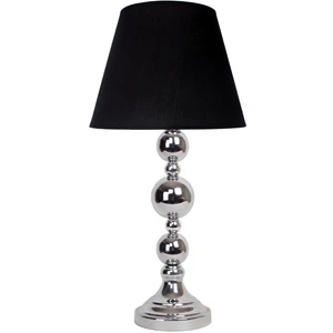 Dekovien Modern Metal Top Gümüş Ayaklı Kumaş Siyah Abajur ABD0203