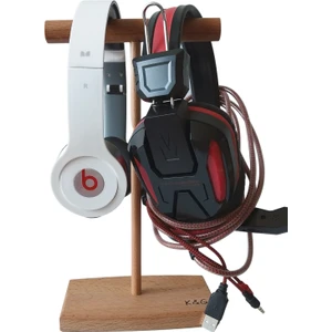 K&G Foot Rest Dekoratif Oyuncu Organizer Ahşap Kulaklık Stand Organizer