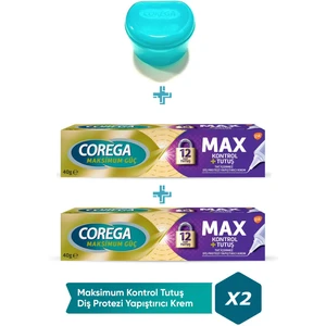 Maksimum Kontrol Protez Yapıştırıcı Krem 40 gr 2 Adet + Protez Diş Saklama Kutusu