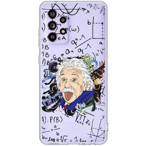 Samsung A73 Einstein In Formula Desenli Premium Şeffaf Silikon Kılıf