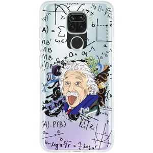 Xiaomi Redmi Note 9 Einstein In Formula Desenli Premium Şeffaf Silikon Kılıf