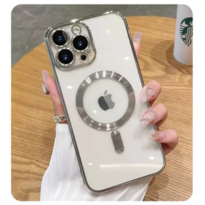 Dexmoni Phone 13 Pro Max Kılıf Magsafe Şarj Özellikli Kamera ve Lens Korumalı Esnek Silikon Dempre Case