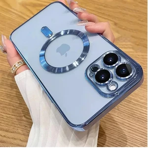 Dexmoni Phone 12 Pro Max Kılıf Magsafe Şarj Özellikli Kamera ve Lens Korumalı Esnek Silikon Dempre Case