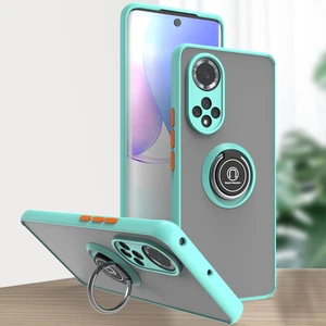 Huawei Nova 9 Için Yüzük Stand Mat Sert Silikon Telefon Kılıfı - Açık Mavi (Yurt Dışından)