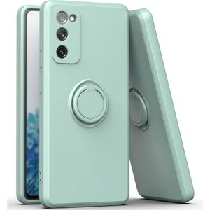 Samsung Galaxy S20 FE/S20 Fe 5G/S20 Fe 2022 Için Ince Silikon Yüzük Stand Telefon Kılıfı - Açık Yeşil (Yurt Dışından)