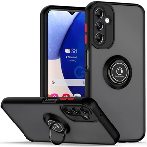 Samsung Galaxy A14 5g Için Yüzük Stand Mat Sert Silikon Telefon Kılıfı - Siyah/kırmızı (Yurt Dışından)
