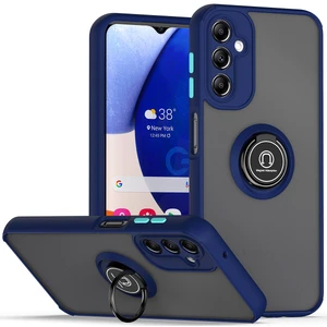 Samsung Galaxy A14 5g Için Yüzük Stand Mat Sert Silikon Telefon Kılıfı - Mavi (Yurt Dışından)