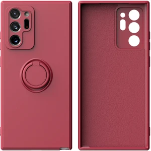 Samsung Galaxy Note 20 Ultra 5g Için Ince Silikon Yüzük Stand Telefon Kılıfı - Koyu Kırmızı (Yurt Dışından)