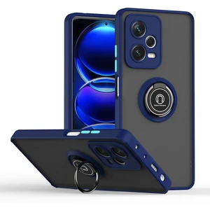 Xiaomi Redmi Note 12 Pro+ Için Yüzük Stand Mat Sert Silikon Telefon Kılıfı - Mavi (Yurt Dışından)