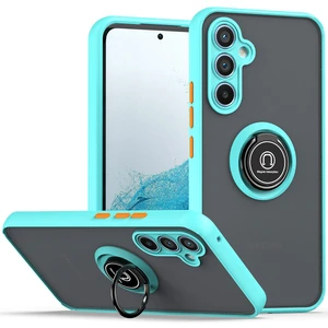 Samsung Galaxy A54 5g Için Yüzük Stand Mat Sert Silikon Telefon Kılıfı - Açık Mavi (Yurt Dışından)
