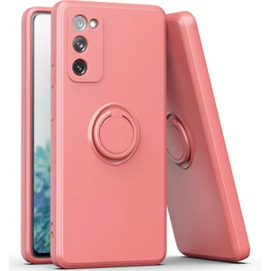Samsung Galaxy S20 FE/S20 Fe 5G/S20 Fe 2022 Için Ince Silikon Yüzük Stand Telefon Kılıfı - Koyu Kırmızı (Yurt Dışından)