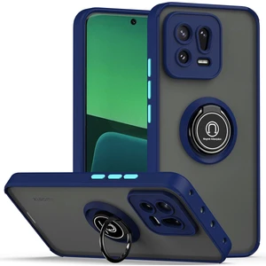 Xiaomi 13 Pro Için Yüzük Stand Mat Sert Silikon Telefon Kılıfı - Mavi (Yurt Dışından)