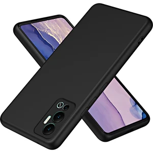 Infinix Hot 12 Için Ince Likit Silikon Yumuşak Telefon Kılıfı - Siyah (Yurt Dışından)