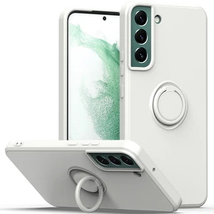 Samsung Galaxy S21 Fe 5g Için Ince Silikon Yüzük Stand Telefon Kılıfı - Beyaz (Yurt Dışından)