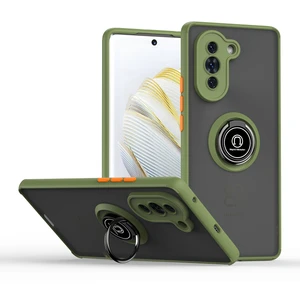 Huawei Nova 10 Için Yüzük Stand Mat Sert Silikon Telefon Kılıfı - Yeşil (Yurt Dışından)
