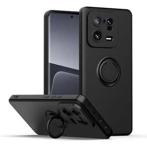 Xiaomi 13 Pro Için Ince Silikon Yüzük Stand Telefon Kılıfı - Siyah (Yurt Dışından)