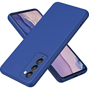 Tecno Camon 18 / 18 Pro Için Ince Likit Silikon Yumuşak Telefon Kılıfı - Mavi (Yurt Dışından)