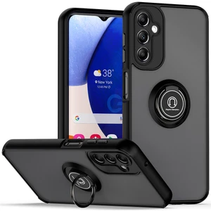 Samsung Galaxy A14 5g Için Yüzük Stand Mat Sert Silikon Telefon Kılıfı - Siyah (Yurt Dışından)