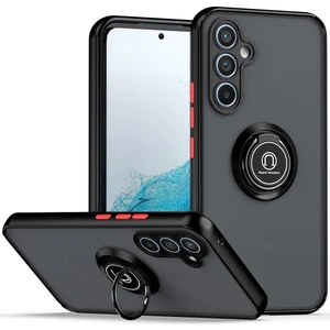 Samsung Galaxy A54 5g Için Yüzük Stand Mat Sert Silikon Telefon Kılıfı - Siyah/kırmızı (Yurt Dışından)