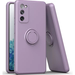 Samsung Galaxy S20 FE/S20 Fe 5G/S20 Fe 2022 Için Ince Silikon Yüzük Stand Telefon Kılıfı - Mor (Yurt Dışından)