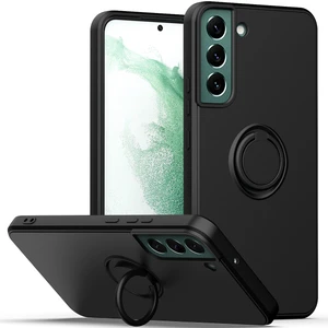 Samsung Galaxy S21 Fe 5g Için Ince Silikon Yüzük Stand Telefon Kılıfı - Siyah (Yurt Dışından)