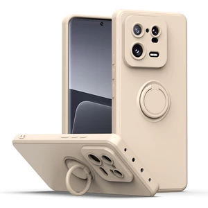 Xiaomi 13 Pro Için Ince Silikon Yüzük Stand Telefon Kılıfı - Pembe (Yurt Dışından)