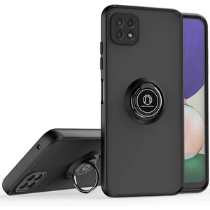 Samsung Galaxy A22 5g Için Yüzük Stand Mat Sert Silikon Telefon Kılıfı - Siyah (Yurt Dışından)