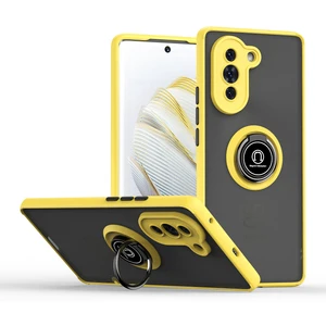 Huawei Nova 10 Için Yüzük Stand Mat Sert Silikon Telefon Kılıfı - Sarı (Yurt Dışından)