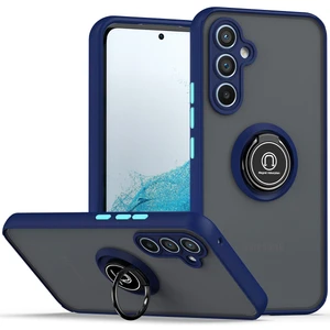 Samsung Galaxy A54 5g Için Yüzük Stand Mat Sert Silikon Telefon Kılıfı - Mavi (Yurt Dışından)