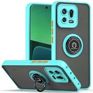 Xiaomi 13 Pro Için Yüzük Stand Mat Sert Silikon Telefon Kılıfı - Açık Mavi (Yurt Dışından)
